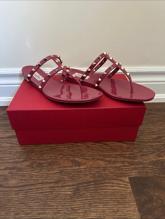 Valentino Shoes - Valentino Pink Jelly Studded Thong Sandals